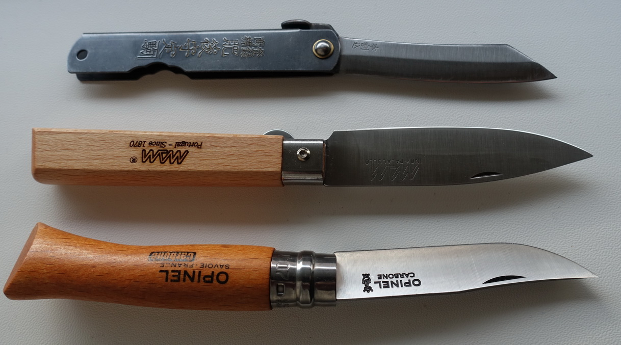 OPINEL -francuzi  ,  MAM  portugalci  ,Higonokami HIGO07BL japan