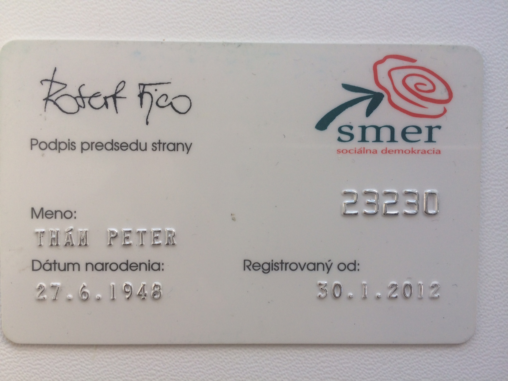 SMER SSD som členom od  jan.2012
