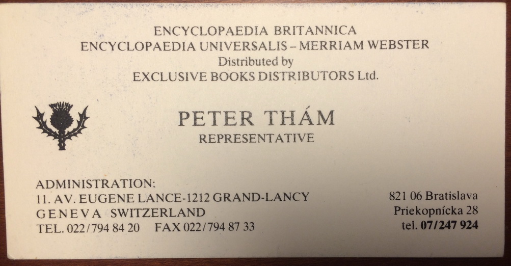 Encyclopaedia Britannica  na Slovensku moja vizitka